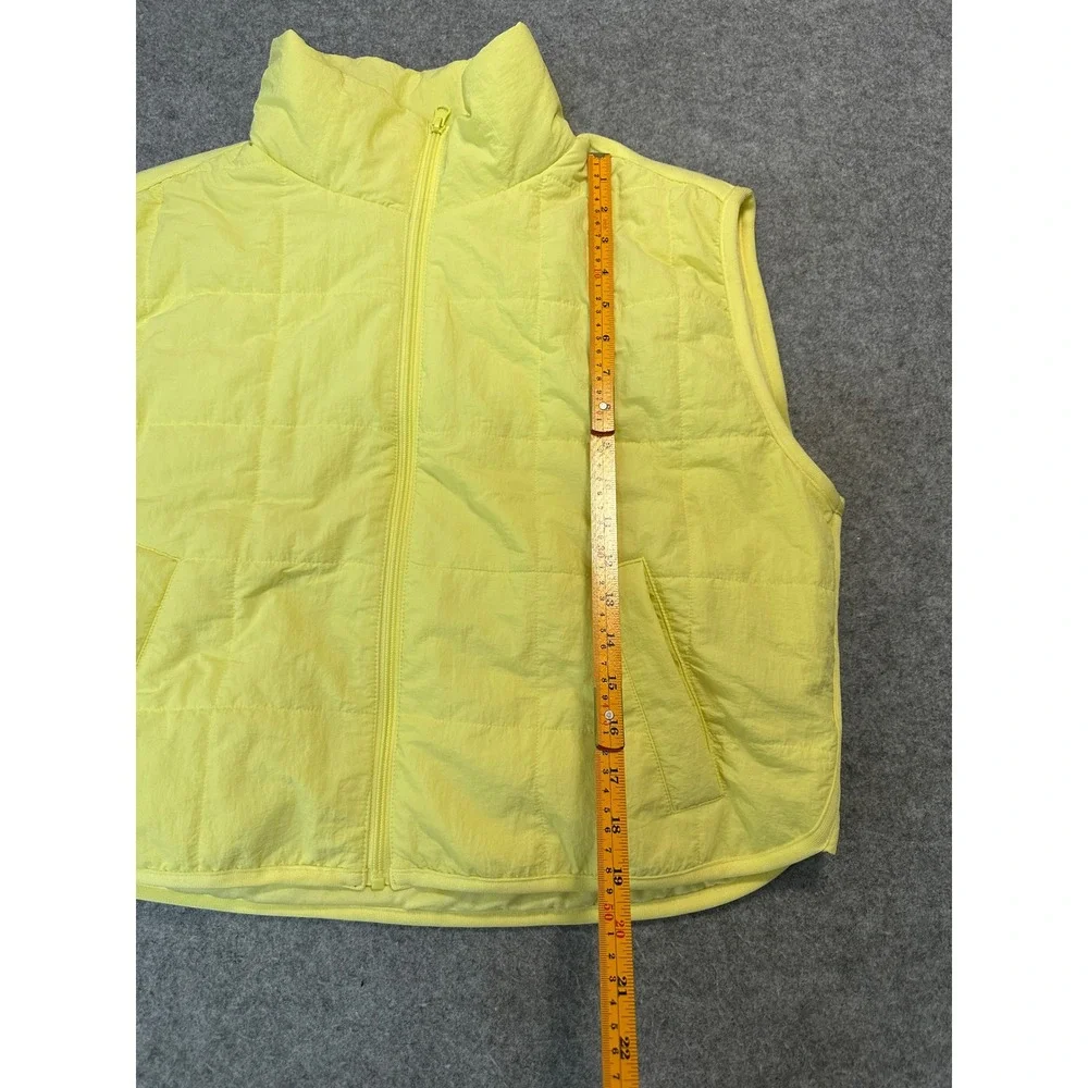Thread & Supply Quilted Puffer Vest‎ Medium Yellow Full Zip Lightweight
